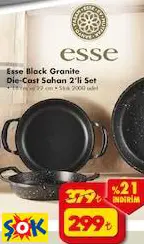 ESSE BLACK GRANİTE SAHAN 2'Lİ SET
